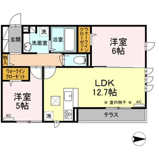 メゾンフルール【1階】の間取り