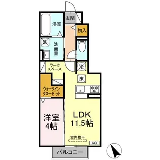 トリシア K・J【1階】の間取り