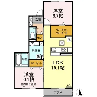 カルモ・ルーチェ【1階】の間取り