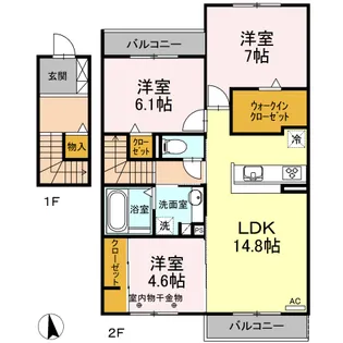 カルモ・ルーチェ【2階】の間取り