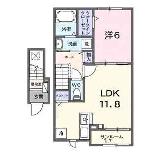モダンヴィラ 一番館【2階】の間取り