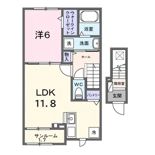 モダンヴィラ 一番館【2階】の間取り