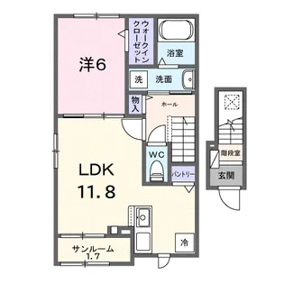 モダンヴィラ 一番館【2階】の間取り
