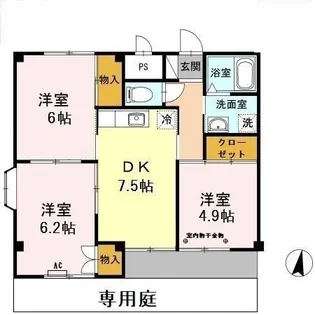 サンライズいわざき【1階】の間取り