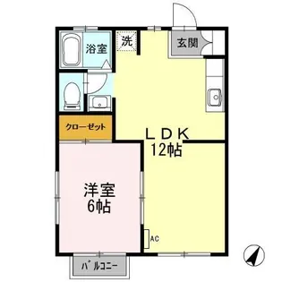 サニーコースト B【2階】の間取り