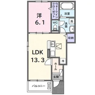 グレイスフル キノミヤ 331【1階】の間取り