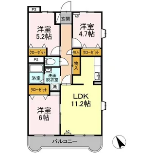 カミヤエステート【3階】の間取り