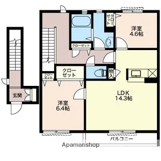ヴィラ・アイリス【A202号室】の間取り