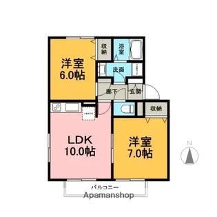 ガーデンコート西添【1階】の間取り