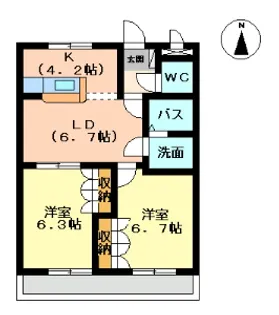 シャルム藤【1階】の間取り