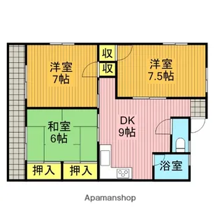 壱番館 弐番館 青木【弐203号室】の間取り