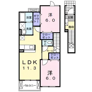 プリムローズⅡ【2階】の間取り