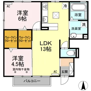 アバンティ小土B【1階】の間取り
