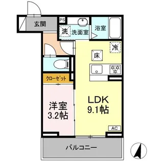 D CREST 田沼3丁目【1階】の間取り