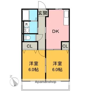 リバティ机島B【101号室】の間取り