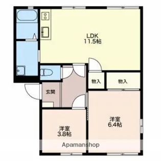 カーサユノ【A101号室】の間取り