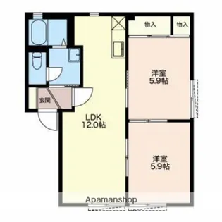 フォレストパルC【1階】の間取り