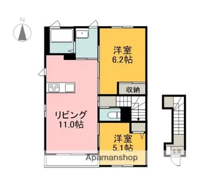 WISTERIAB【201号室】の間取り