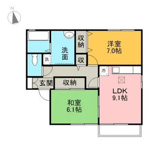 2LDKの間取り画像