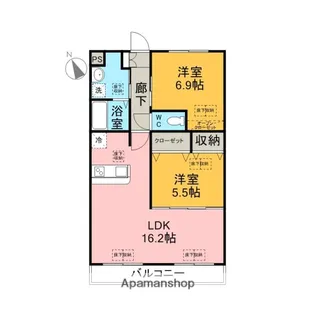 ルネス西武Ⅱ【303号室】の間取り