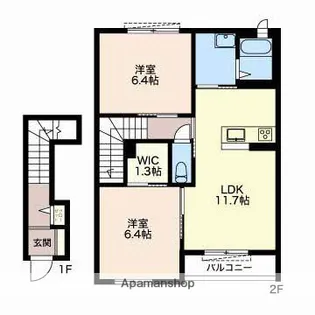 APPLE A【2階】の間取り