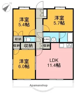 グレースエイワⅡ【203号室】の間取り