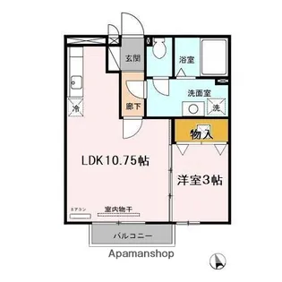 サンフォンテA【106号室】の間取り