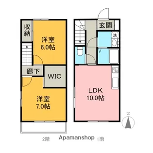 カーサ西町【101号室】の間取り