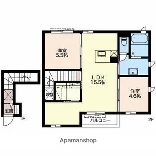 クラヴィエ デュオB【202号室】の間取り