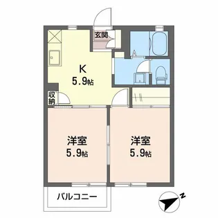 アンシャンテ【202号室】の間取り