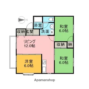 FLAT丘にのぼれば【201号室】の間取り