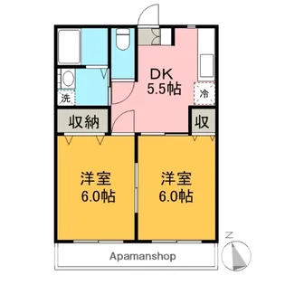 サンライズA【203号室】の間取り