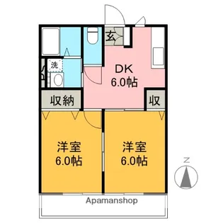 リバティ机島A【2階】の間取り