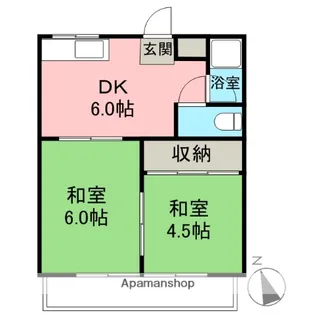 コーポ波切B【E号室】の間取り