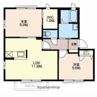 スカイタレイア【201号室】の間取り