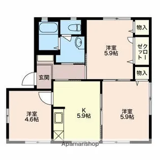 ベルクメゾン【101号室】の間取り