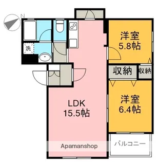 グランドゥール横割【101号室】の間取り