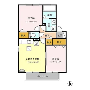 グランメール【1階】の間取り