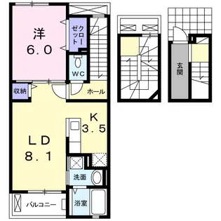 クイーン・ヒルズ【3階】の間取り