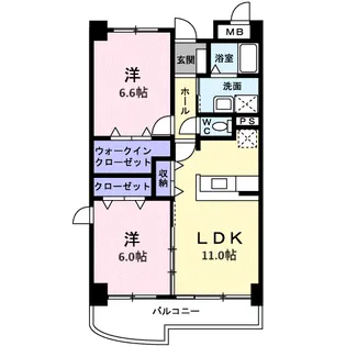 グランディール【4階】の間取り