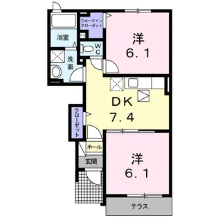 セイバリー ヒル【1階】の間取り