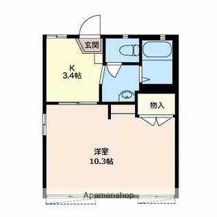 コーポフジヤマC【102号室】の間取り