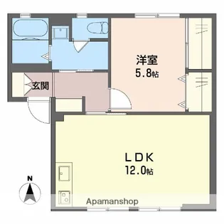 ディアス市川【1階】の間取り