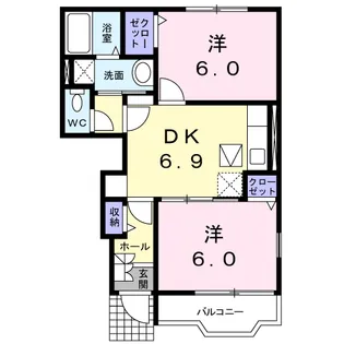 シャンド・ベルB【1階】の間取り