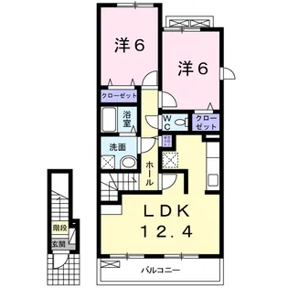 コーポロマンD【2階】の間取り