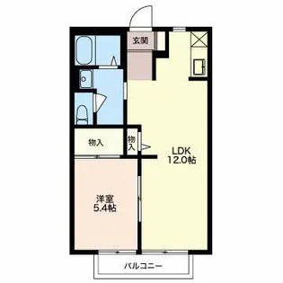 ヴェルドミールB【1階】の間取り