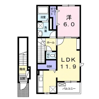 アンジュクレール【2階】の間取り