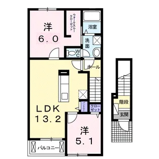 カルム ヴィラ ウェスト【2階】の間取り