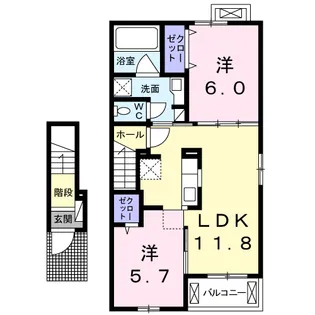 カーサアニュー【2階】の間取り