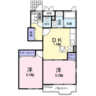 カルム ヴィラS【1階】の間取り